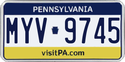 PA license plate MYV9745