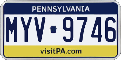 PA license plate MYV9746