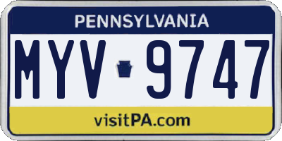 PA license plate MYV9747