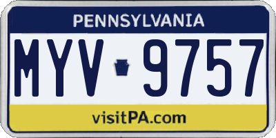 PA license plate MYV9757