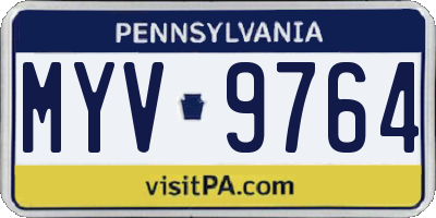 PA license plate MYV9764