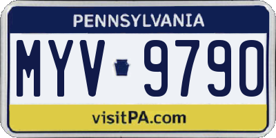PA license plate MYV9790