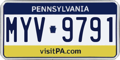 PA license plate MYV9791