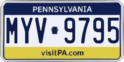 PA license plate MYV9795