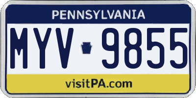 PA license plate MYV9855