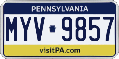 PA license plate MYV9857