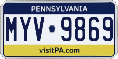 PA license plate MYV9869