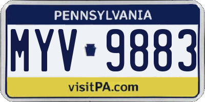 PA license plate MYV9883