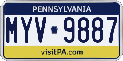 PA license plate MYV9887