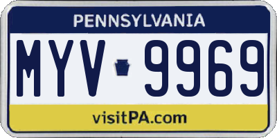 PA license plate MYV9969
