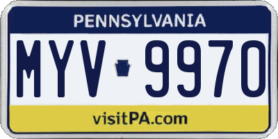 PA license plate MYV9970