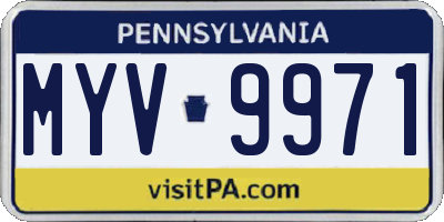 PA license plate MYV9971