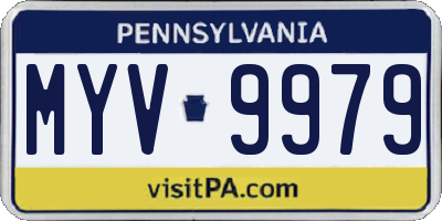 PA license plate MYV9979
