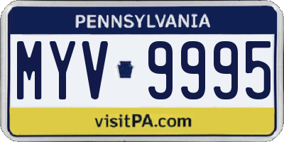 PA license plate MYV9995