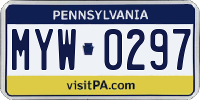 PA license plate MYW0297