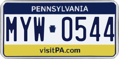 PA license plate MYW0544