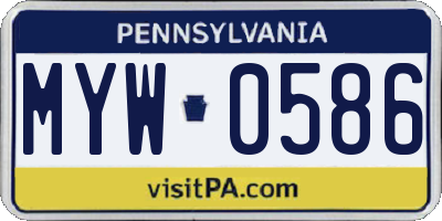PA license plate MYW0586