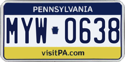 PA license plate MYW0638