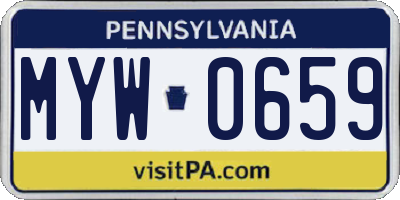 PA license plate MYW0659