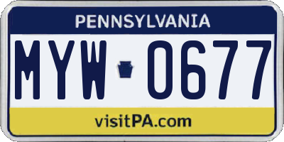 PA license plate MYW0677