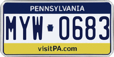 PA license plate MYW0683