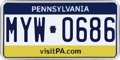 PA license plate MYW0686
