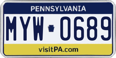 PA license plate MYW0689