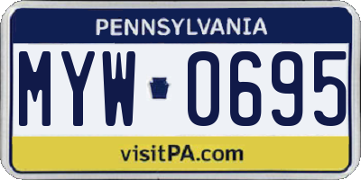 PA license plate MYW0695