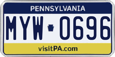 PA license plate MYW0696
