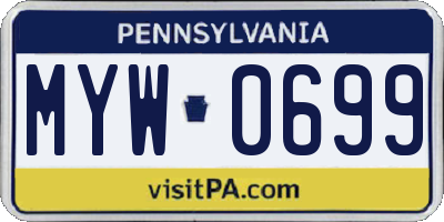PA license plate MYW0699