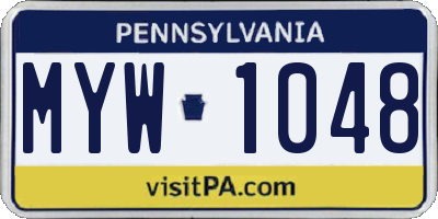 PA license plate MYW1048