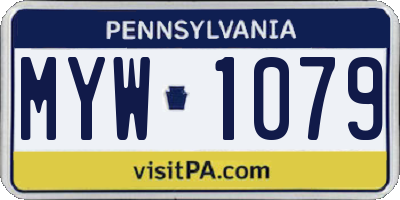 PA license plate MYW1079
