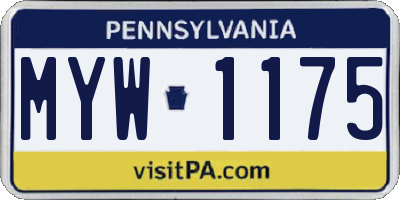 PA license plate MYW1175