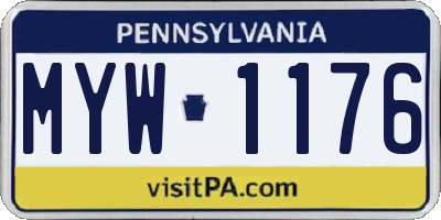 PA license plate MYW1176