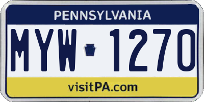 PA license plate MYW1270