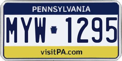 PA license plate MYW1295