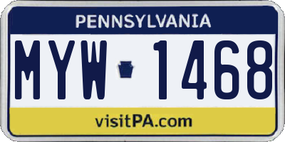 PA license plate MYW1468