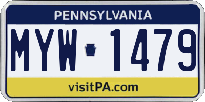 PA license plate MYW1479