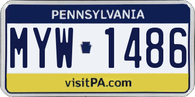 PA license plate MYW1486