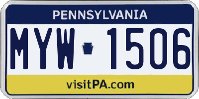 PA license plate MYW1506