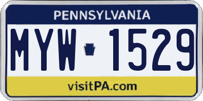 PA license plate MYW1529