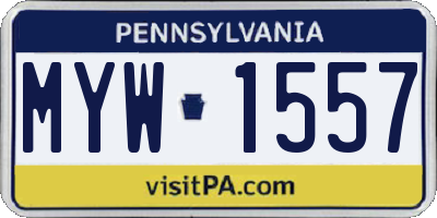 PA license plate MYW1557