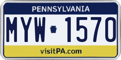 PA license plate MYW1570