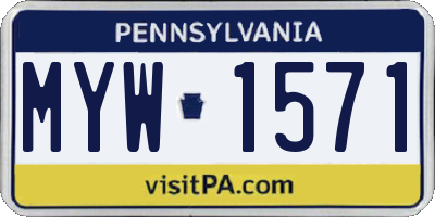 PA license plate MYW1571