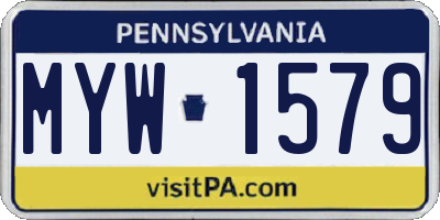 PA license plate MYW1579
