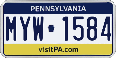 PA license plate MYW1584