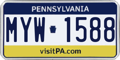 PA license plate MYW1588