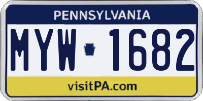 PA license plate MYW1682