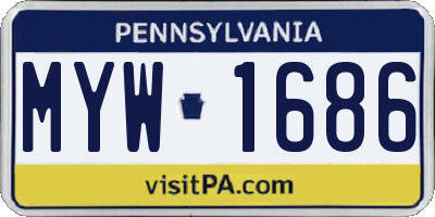 PA license plate MYW1686