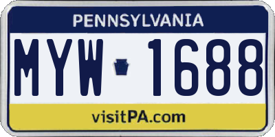 PA license plate MYW1688